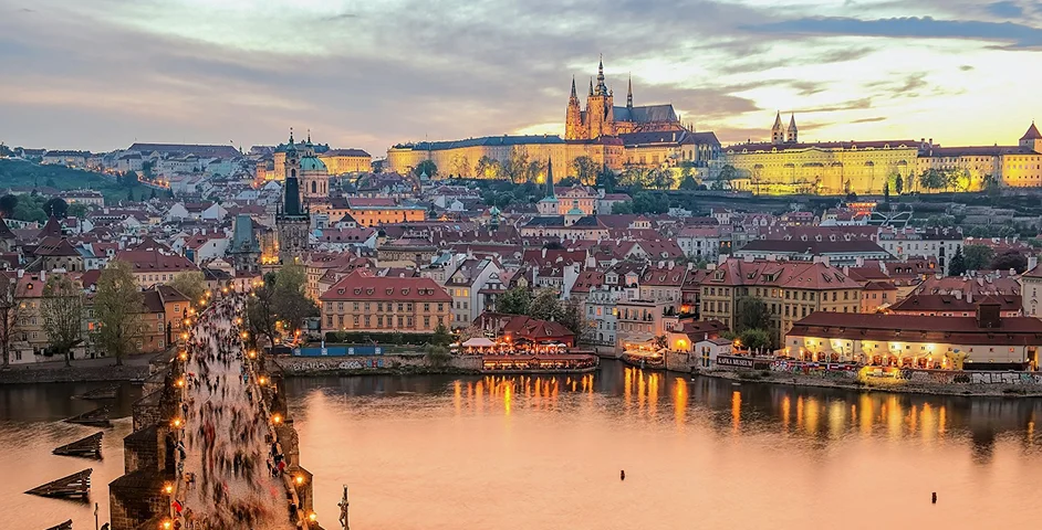 Aerial view of Prague, Czech Republic